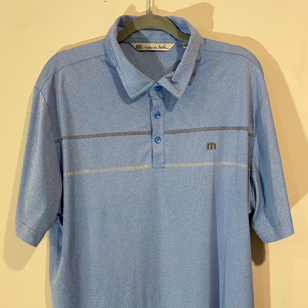 Travis Mathew Blue Golf Shirt